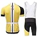 MYNEKO Mens Pro Team Style Short Sleeve Cycling Jersey Suit Jersey and Bib Shorts