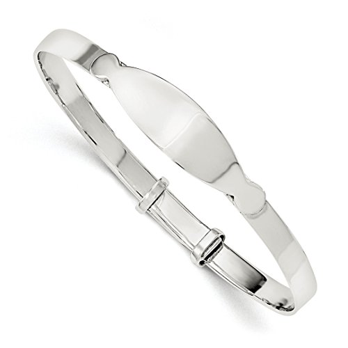 ICE CARATS 925 Sterling Silver Id Adjustable Baby Bangle Bracelet Cuff Expandable Stackable 6 Inch Fine Jewelry Ideal Gifts For Women Gift Set From Heart