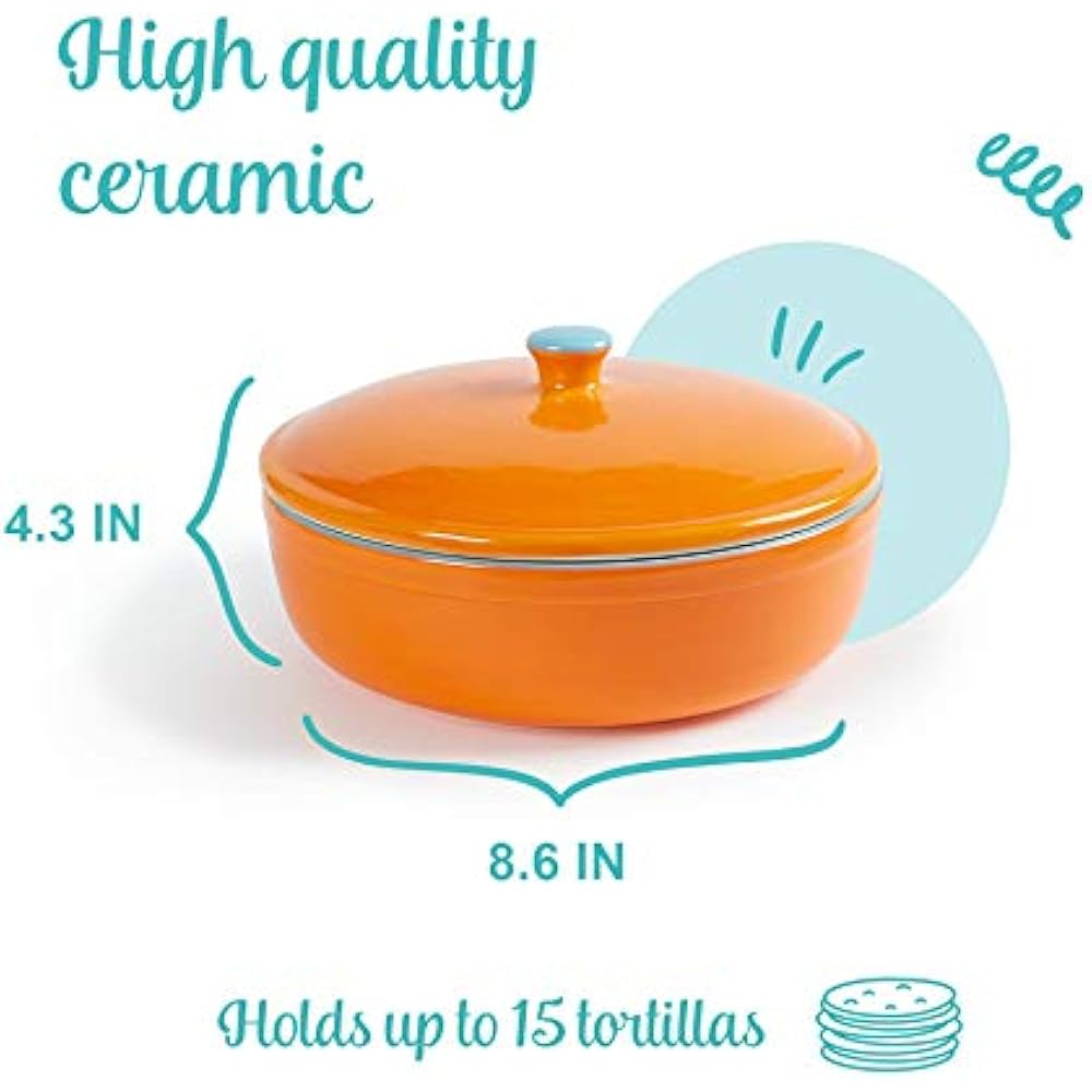 Tortilla Servers Ceramic Warmer And Holder Holds Up To 15 Tortillas 8
