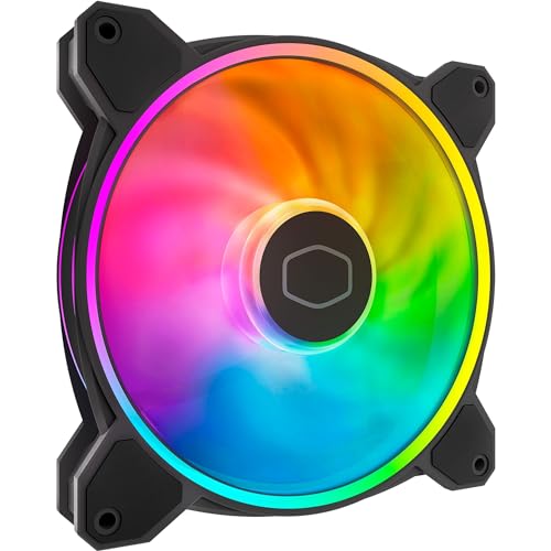 Cooler Master MasterFan MF140 Halo2 ARGB - Case & Cooling Fan, Dual Ring Addressable RGB Lighting, Rifle Bearing, Enlarged Air Balance Blades with Jam Sensor Protection & Upgraded Driver IC - 140mm