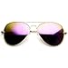 zeroUV - Premium Full Mirrored Aviator Sunglasses w/Flash Mirror Lens (Gold/Purple)