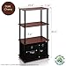 Furinno NW889DC/BK Go Green 4-Tier Multipurpose Storage Rack w/Bins, Dark Cherry/Black