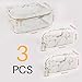 Marble Cosmetic Bag for Women 3PCS Set by NATURE Ann Lady Toiletry Bags Set Portable Storage Bag Waterproof Handbag Travel Organizer Makeup Case (Transparent+White-Marble)
