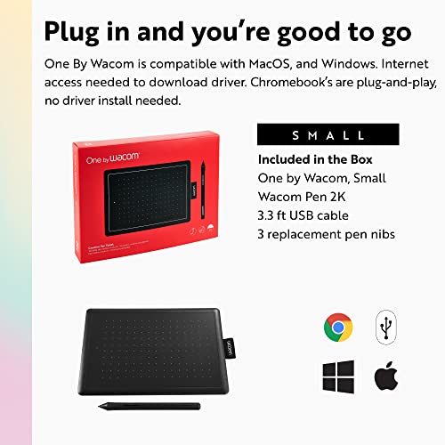 One by Small Graphics Drawing Tablet 8.3 x 5.7 Inches, Portable