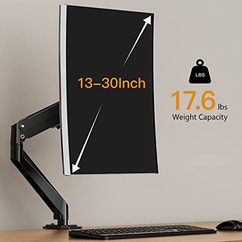 ErGear Single Monitor Mount, Articulating Gas Spring Monitor Arm Desk