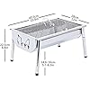 ISUMER-Charcoal-Grill-Barbecue-Portable-BBQ-Stainless-Steel-Folding-BBQ-Kabab-Grill-Camping-Grill-Tabletop-Grill-Hibachi-Grill-for-Shish-Kabob-Portable-Camping-Cooking-Small-Grill