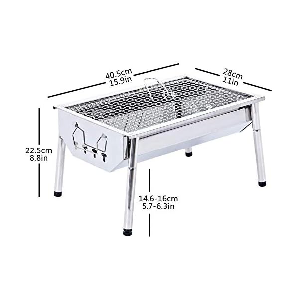 ISUMER-Charcoal-Grill-Barbecue-Portable-BBQ-Stainless-Steel-Folding-BBQ-Kabab-Grill-Camping-Grill-Tabletop-Grill-Hibachi-Grill-for-Shish-Kabob-Portable-Camping-Cooking-Small-Grill