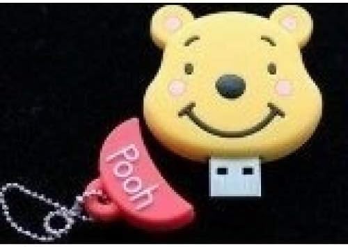 8GB Winnie The Pooh Shaped Cute Cartoon USB Flash Drives, Data Storage Device, USB Memory Stick Pen, Thumb Drive