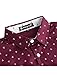 uxcell Men Point Collar Single Breasted Short Sleeve Anchor Prints Shirt M Burgundy