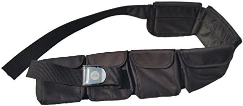 SCUBA DIVING POCKET WEIGHT BELTS (Black, Large 6 pocket)