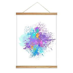 Hanging Poster with Wood Frames NO Magnetism Splashing Ink Home Wall Canvas Prints Ready to Hang - 18"x24" inches