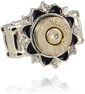 Bullet Sun Ring, 45 Caliber Bullet Adjustable Ring, Silvertone