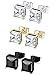 FIBO STEEL 3 Pairs Stainless Steel Studs Earrings for Men Women Cubic Zirconia Inlaid,4mm Available