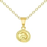 In Season Jewelry 18k Gold Plated Tiny Little Guardian Angel Pendant Necklace Baby Birth Gift 16