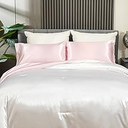 REDKEY Queen Size Cooling Satin Comforter Set Soft