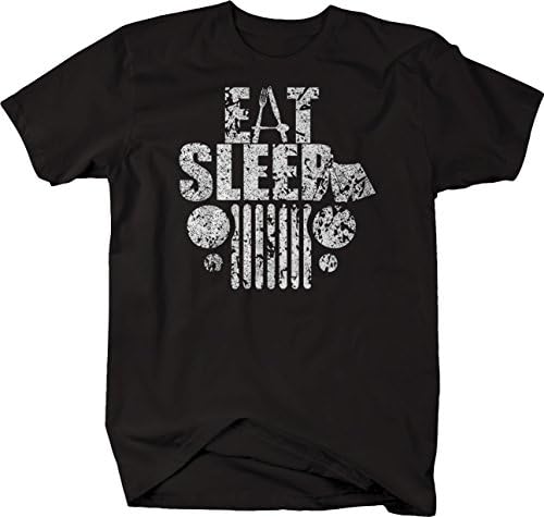Distressed - Eat Jeep Sleep Wrangler Camping Outdoors TJ XJ Tshirt - 2XL