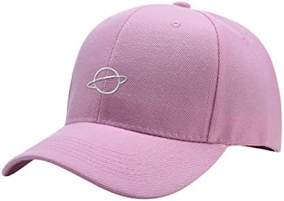 Planet Pink Peaked Hat Embroidered Logo Adjustable Fish Cap