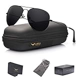LUENX Mens Womens Aviator Sunglasses Polarized with Case - UV 400 Protection 60mm