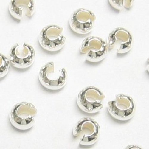 10 pcs .925 Sterling Silver Knot Round Crimp Bead Cover 4mm/Findings/Bright