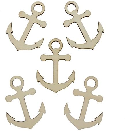Ids Pack of 20 Unfinished Wood Anchor Cutout Shapes for Paint Decorate Handicraft