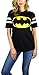 BATMAN DC Comics Womens Varsity Football Tee Black (Black, Medium)