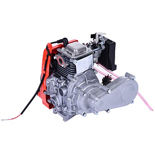 49cc 4 Stroke Engine Motor Kit, Bike Engine Kit 4 Stroke, Gas Petrol Motorized Bike Engine Bicycle for 26" or 28" ATV Bikes (Silver)