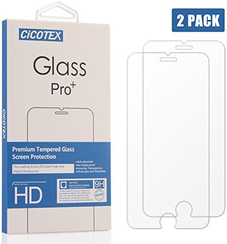 iPhone 6S Screen Protector Glass, iPhone 6 Screen Protector, CiCOTEX Ultra-Clear High Definition (HD) Tempered Glass Screen Protectors for iPhone 6 / 6s (2 Pack)