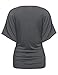 Zeagoo Women's V Neck Short Sleeve Wrap Front Side Shirring Blouse Top (X-Large, Grey)