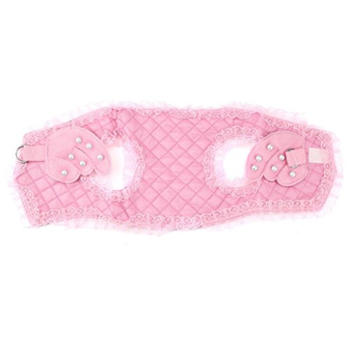 Binmer(TM) Angel Wings Pet Chest Strap Comfort Soft Breathable Dog Harness Pet Vest Collars Rope Dog Chest Strap Leash Set Collar for Small puppy (Pink, S)