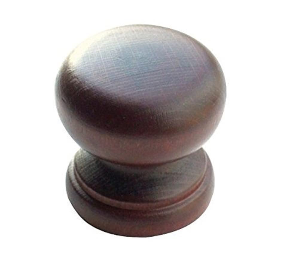 Merriway BH03881 (5 Pcs) Pine Wood Drilled Cabinet Drawer Cupboard Door/Drawer Knob with Mahogany Finish, 30mm 1.1/4 Inch - Pack of 5 Pieces