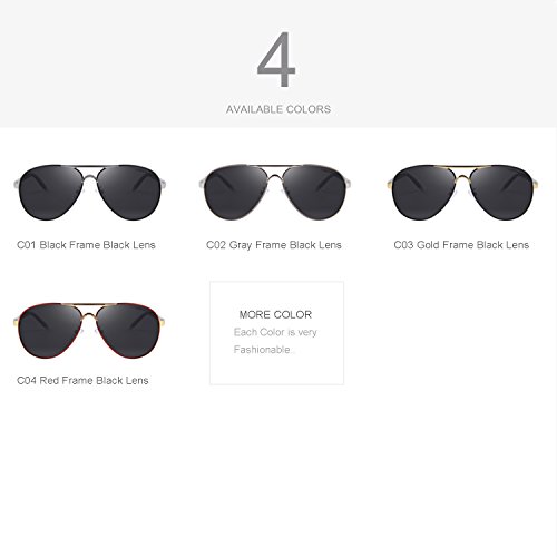 MERRY'S Men's Polarized Driving Sunglasses For Men Unbreakable Frame UV400 S8513 (Red&Black, 61)