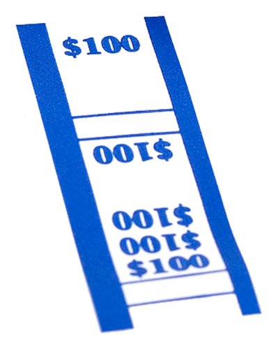 The Coin-Tainer Co. $100 Currency Band, Blue, 1000 Count (400100)