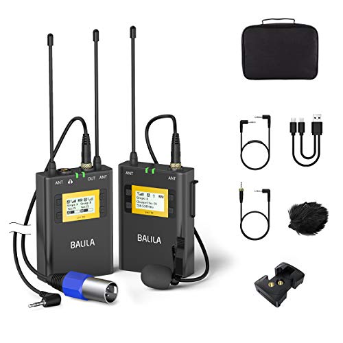 BALILA UHF 50channel Wireless Lavalier Microphone for Sony Canon Nikon