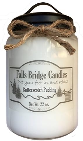 Butterscotch Pudding, 22 oz. Scented Jar Candle, Soy Blend, Falls Bridge Candles