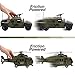 JOYIN 2 in 1 Friction Powered Military Vehicle Truck Car Set Including Humvee, Helicopter and Army Men Action Figures with Lights and Sounds / Sirens