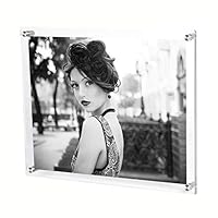 Bloberey 11 x 14 Acrylic Picture Frames Wall Mount Photo Frame Frameless Clear Floating Frame for Document Certificate Artwork(4 Pack)