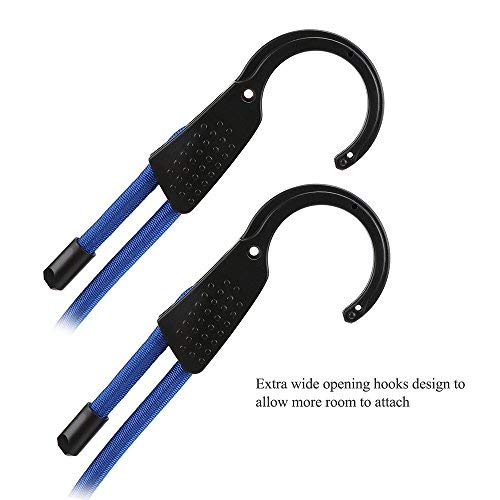 Drhob 2 Pack 59" Adjustable Elastic Bungee Cords Luggage Straps Ropes Belts Clotheslines with Hooks for Car, Motorcycle, Bike, Baggage,Tarp Tie Down,Cargo