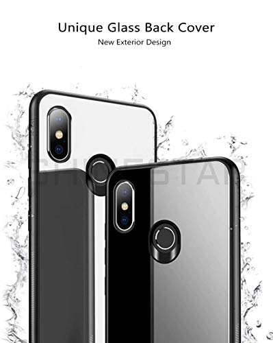 Ron SHINESTAR Tempered Glass Back Cover with Soft Edge TPU Full Protection for Mi Redmi Note 5 Pro (Black)