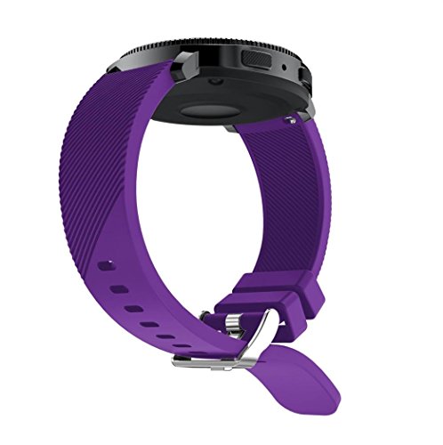 for Samsung Galaxy Gear Sport Silicone Band, Women Mens Adjustable Athletic Wristband Replacement Accessories for Samsung Gear Sport Bracelet Purple Blue Pink Black White Green red Color (Purple)