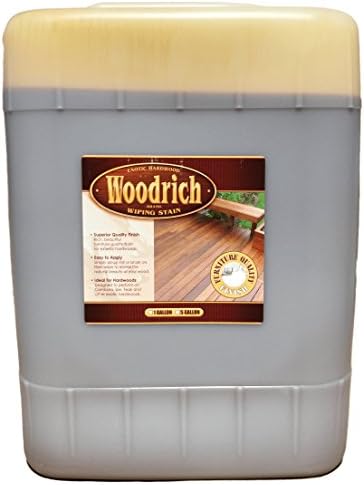 Hardwood Wiping Wood Deck & Fence Stain - 5 Gallon - Woodrich Brand - Great on All Exotic Hardwood Like Ipe, Garapa, Teak, Mahogany, & Cambara - Covers up to 1500 Square Feet (Western Cedar)