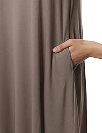 Made by Emma vestido de cuello redondo con viscosa sólida de corte holgado y manga 3 4 para mujer