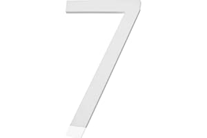REAVOR 3 Inch Mailbox Numbers and Letters for Outside, Self Adhesive House Numbers for Apartment Mailbox Office Hotel Outside, Address Numbers and Letters, Frosted Matte White Acrylic House Number 7