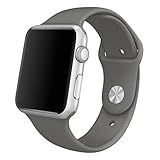 GBSELL New Sports Silicone Bracelet Strap Band For Apple Watch 38mm Gray