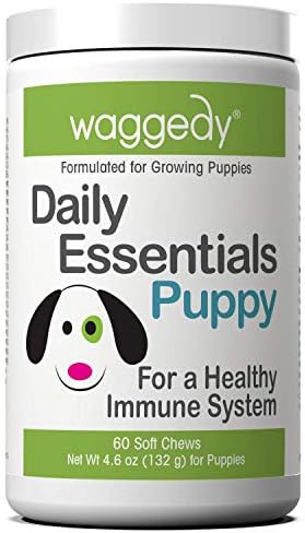 waggedy Chewable Dog Vitamins for Every Life Stage: Puppy, Adult, Pregnant or Senior Dog Multivitamin Treats to Promote Immune System & Joint Health for Dogs, USA Time Released (60 Chewy Tablets)
