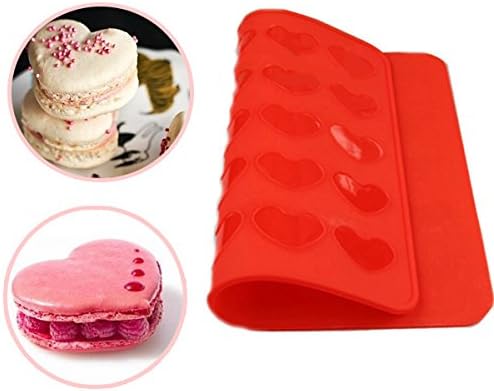 PANGUN Heart Macaron Baking Mold Silicone Mat Pastry Sheet Muffin Tray