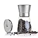 TheUltimateChef Stylish Salt and Pepper Grinder Set- Premium Spice Refillable Grinding Set- Adjustable Coarseness Ceramic Rotor, Glass Body & Brushed Stainless Steel- Buy Now And Get A FREE E-Book