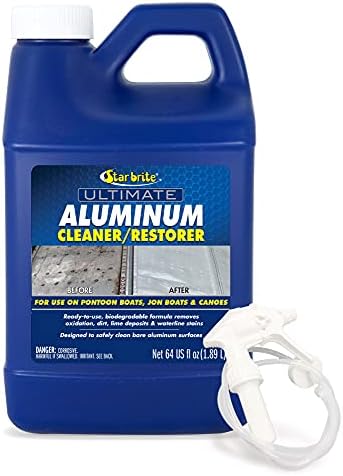 Amazon Com Star Brite 87764 Ultimate Aluminum Cleaner Restorer Safely Clean Pontoon Boats Jon Boats Canoes 64 Oz Sports Outdoors