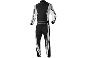 K1 Race Gear SFI 3.2a/1 Victory Auto Racing Suit (Black/White/Grey, XXX-Large)