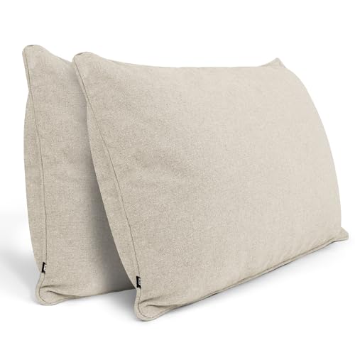 Sofakissen 40x70 cm 2er Set – weiche, prall gefüllte Couchkissen mit Bezug