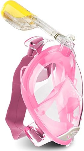 Tech-Dolphin Anti-fog full face Snorkeling Mask Go Pro Compatible including: Breathing tube + Earplugs + Carry Bag + Cleaning Cloth